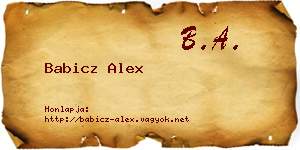 Babicz Alex névjegykártya